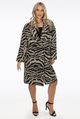 Animal Print Double Breast Overcoat