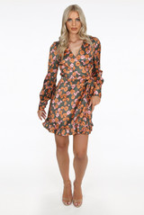 Floral Print Wrap Dress