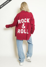 Rock & Roll Embossed Denim Oversize Jacket