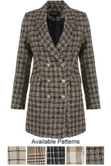 Glen Plaid Check Longline Coats