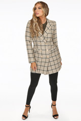 Glen Plaid Check Longline Coats