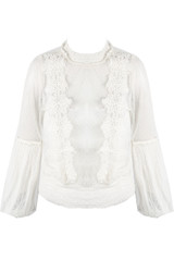 Mock Neck Lace Mesh Top