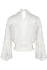 Mock Neck Lace Mesh Top