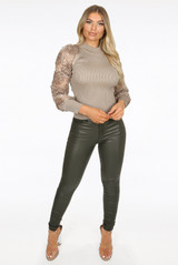 Faux Leather Wax Pants