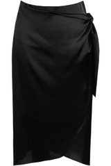 Satin Tie Up Wrap Skirt