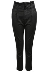 PU Wet Look Belted Trousers