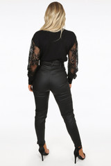 PU Wet Look Belted Trousers