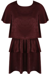 Suede Tier Shift Dress