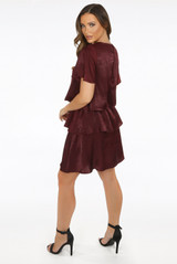 Suede Tier Shift Dress