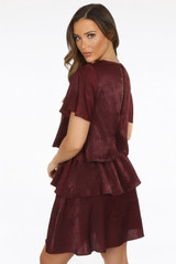 Suede Tier Shift Dress