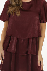 Suede Tier Shift Dress