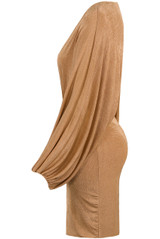 Wrap Pleated Sleeve Mini Dress