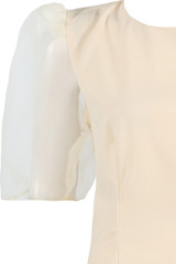 Organza Sleeve Tailored Top - 3 Colours