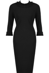 Tuck Pleat Collar Midi Dress