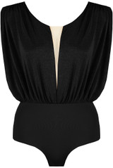 Soft Touch Drape Mesh Front Bodysuit