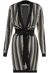 Plunge Neck Tie Up Ribbed Dress