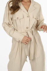 Golden Button Tie Up Jumpsuit Golden Button Tie Up Jumpsuit