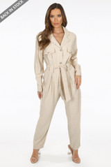 Golden Button Tie Up Jumpsuit Golden Button Tie Up Jumpsuit