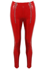 Double Zip Up Wet Look Leggings