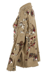 Sequin Trim Denim Oversize Jacket