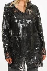 Sheer Printed Hooded Rain Mac 