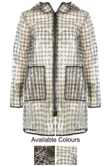 Sheer Printed Hooded Rain Mac 