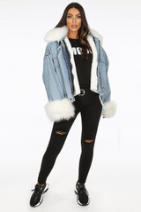 Oversize Fur Lined Denim Jackets