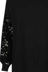 Sequin Sleeves Ribbed Jumper Dress