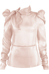 Front Knotted Back Zip Up Blouse