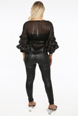 Front Knotted Wrap Blouse