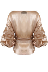 Front Knotted Wrap Blouse