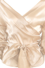 Front Knotted Wrap Blouse