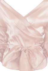 Front Knotted Wrap Blouse