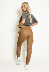 Wet Look PU Cargo Trousers