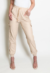 Wet Look PU Cargo Trousers