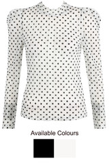 Polka Dot High Neck Blouse