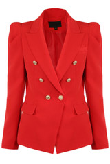 Puff Shoulders Double Breast Blazer