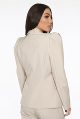 Puff Shoulders Double Breast Blazer