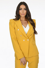 Puff Shoulders Double Breast Blazer