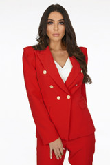 Puff Shoulders Double Breast Blazer