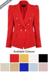 Puff Shoulders Double Breast Blazer