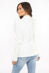 Puff Shoulders Double Breast Blazer