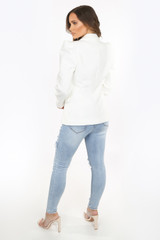 Puff Shoulders Double Breast Blazer
