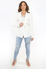 Puff Shoulders Double Breast Blazer