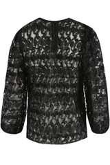 Flower Trimming Lined Blouse