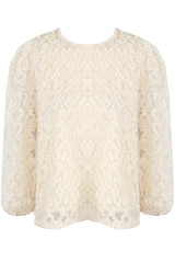 Flower Trimming Lined Blouse