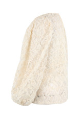 Flower Trimming Lined Blouse