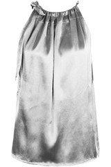 Satin Front Tie Up High Neck Top Satin Front Tie Up High Neck Top