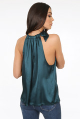 Satin Front Tie Up High Neck Top Satin Front Tie Up High Neck Top