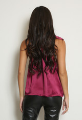 Satin Front Tie Up High Neck Top Satin Front Tie Up High Neck Top